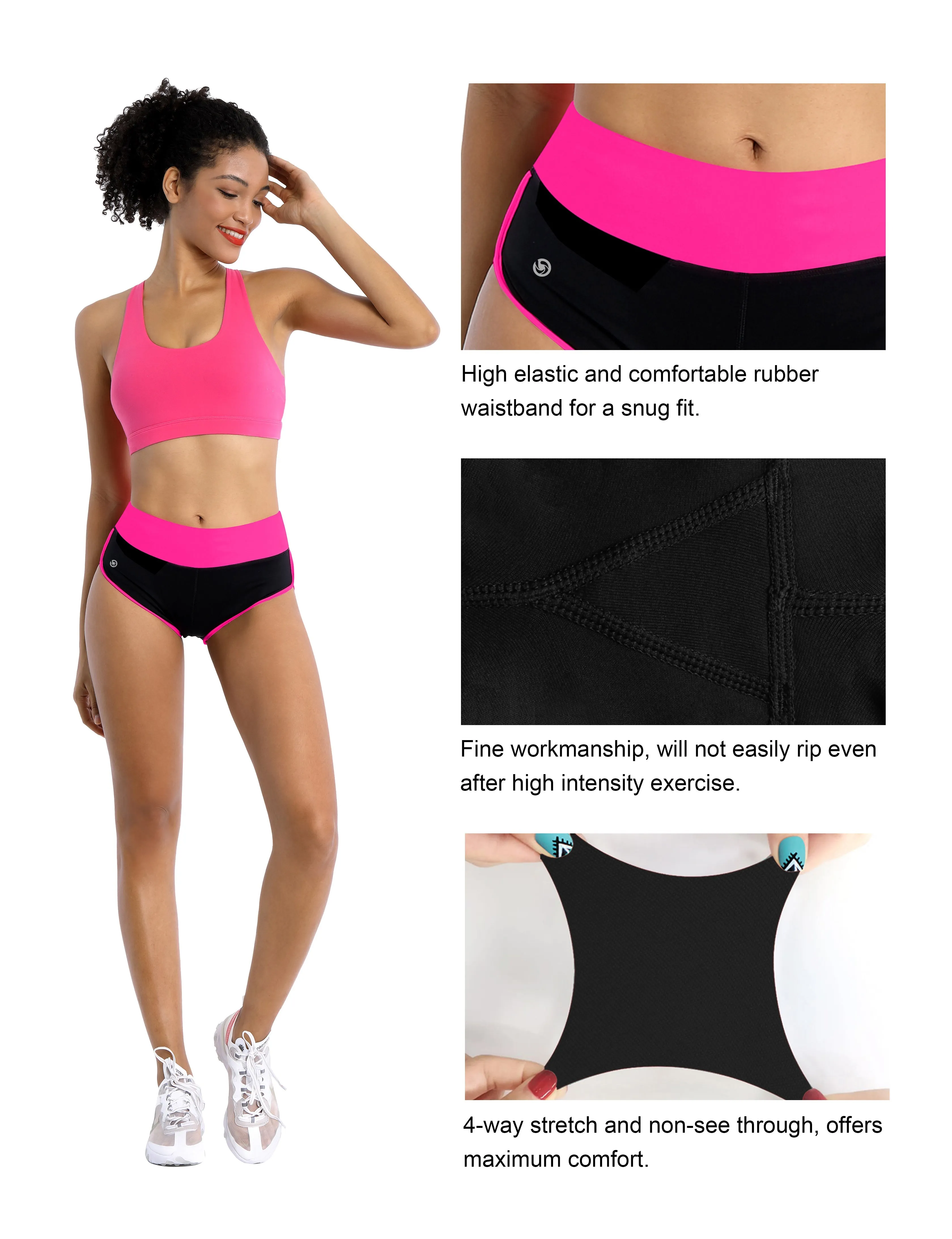 030 Sexy Booty Biking Shorts pink_black_Biking