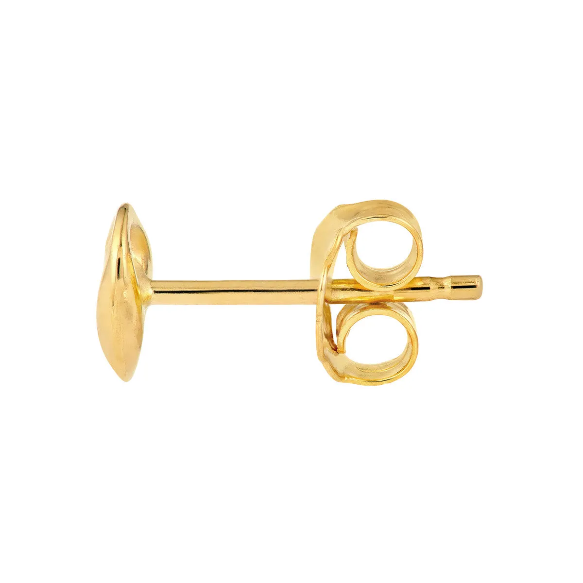 14K Yellow Gold Puffy Mariner Stud Earrings