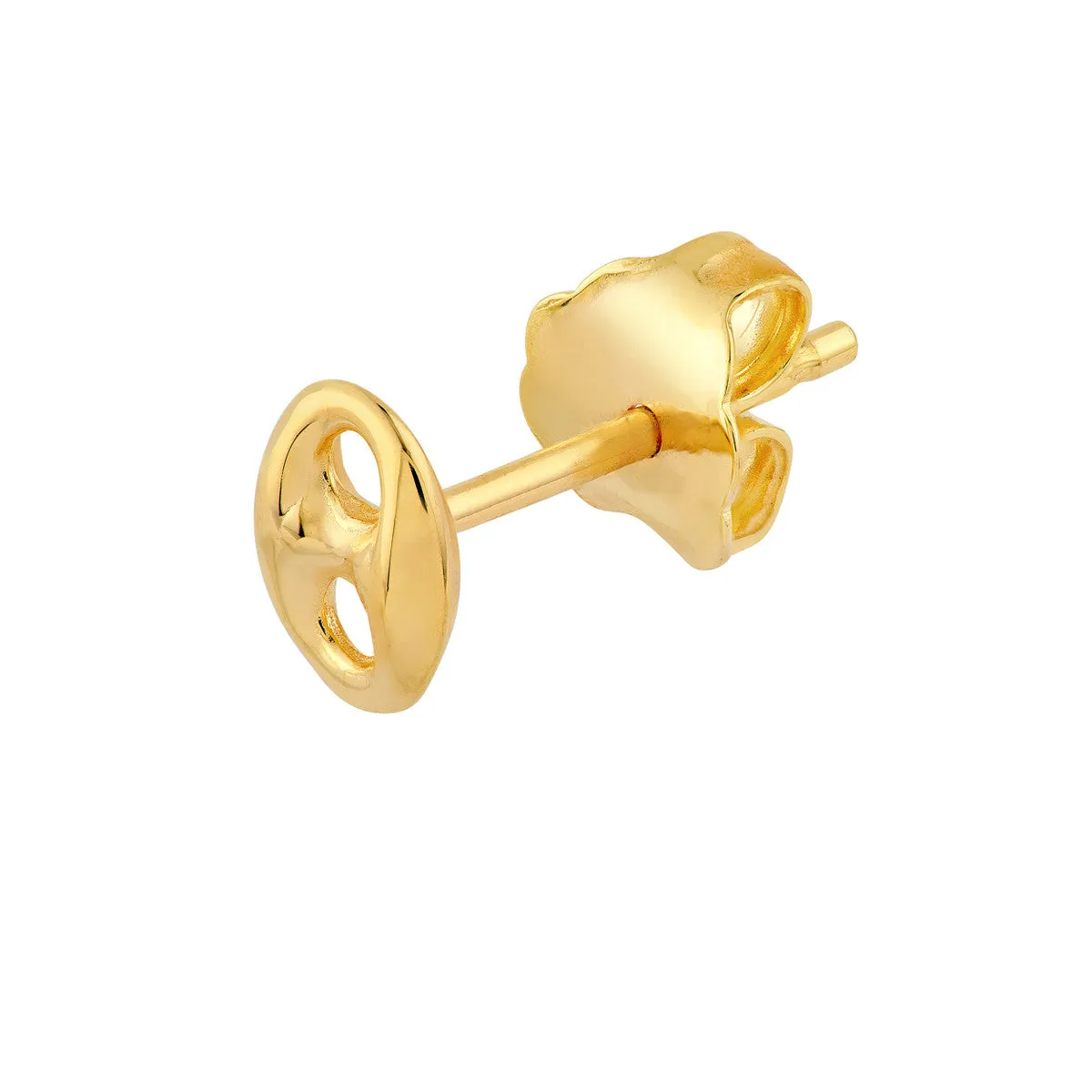 14K Yellow Gold Puffy Mariner Stud Earrings