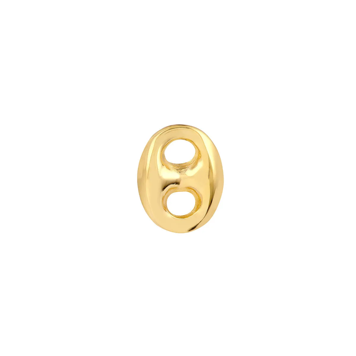 14K Yellow Gold Puffy Mariner Stud Earrings