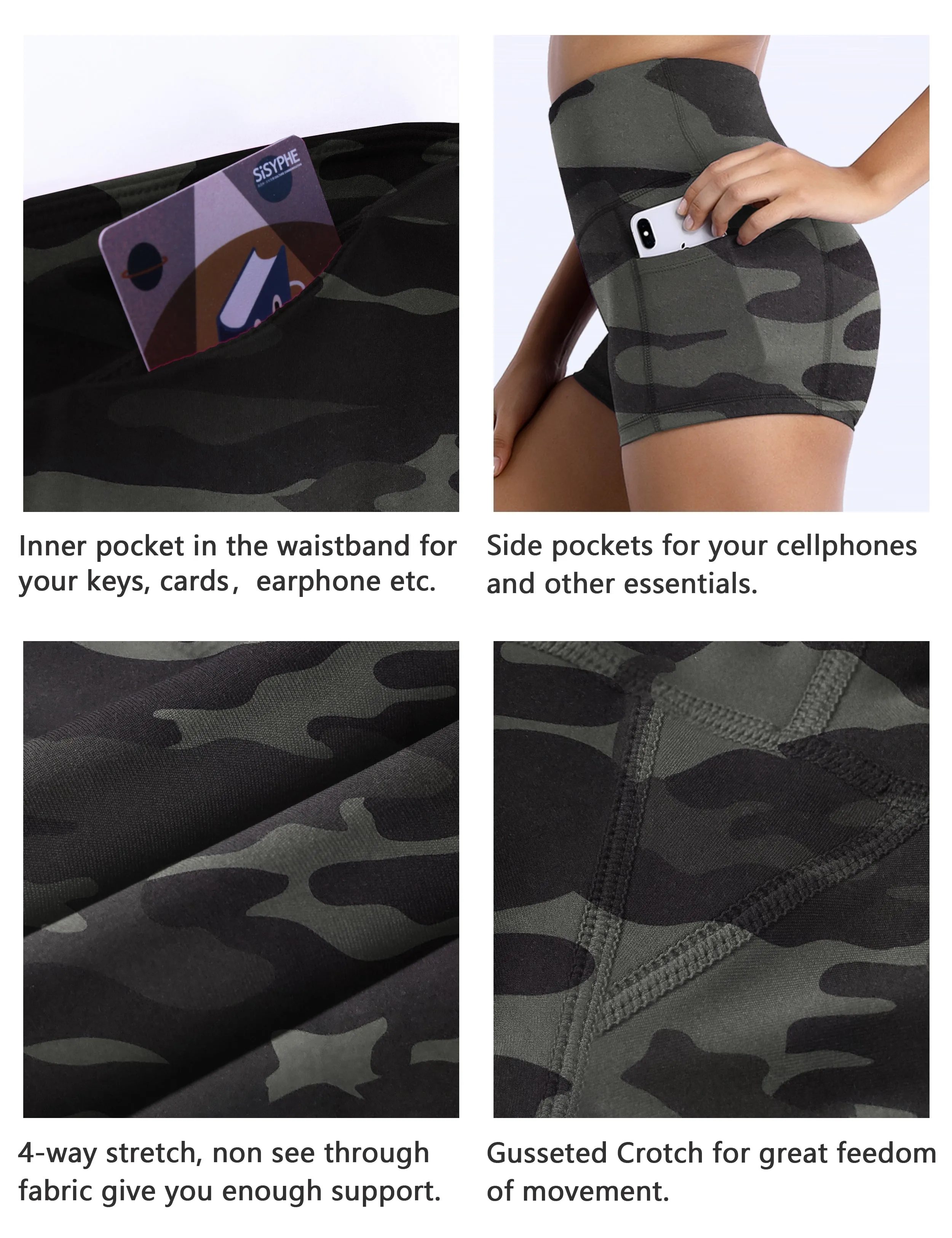 2.5" Printed Side Pockets Golf Shorts dimgraycamo_Golf