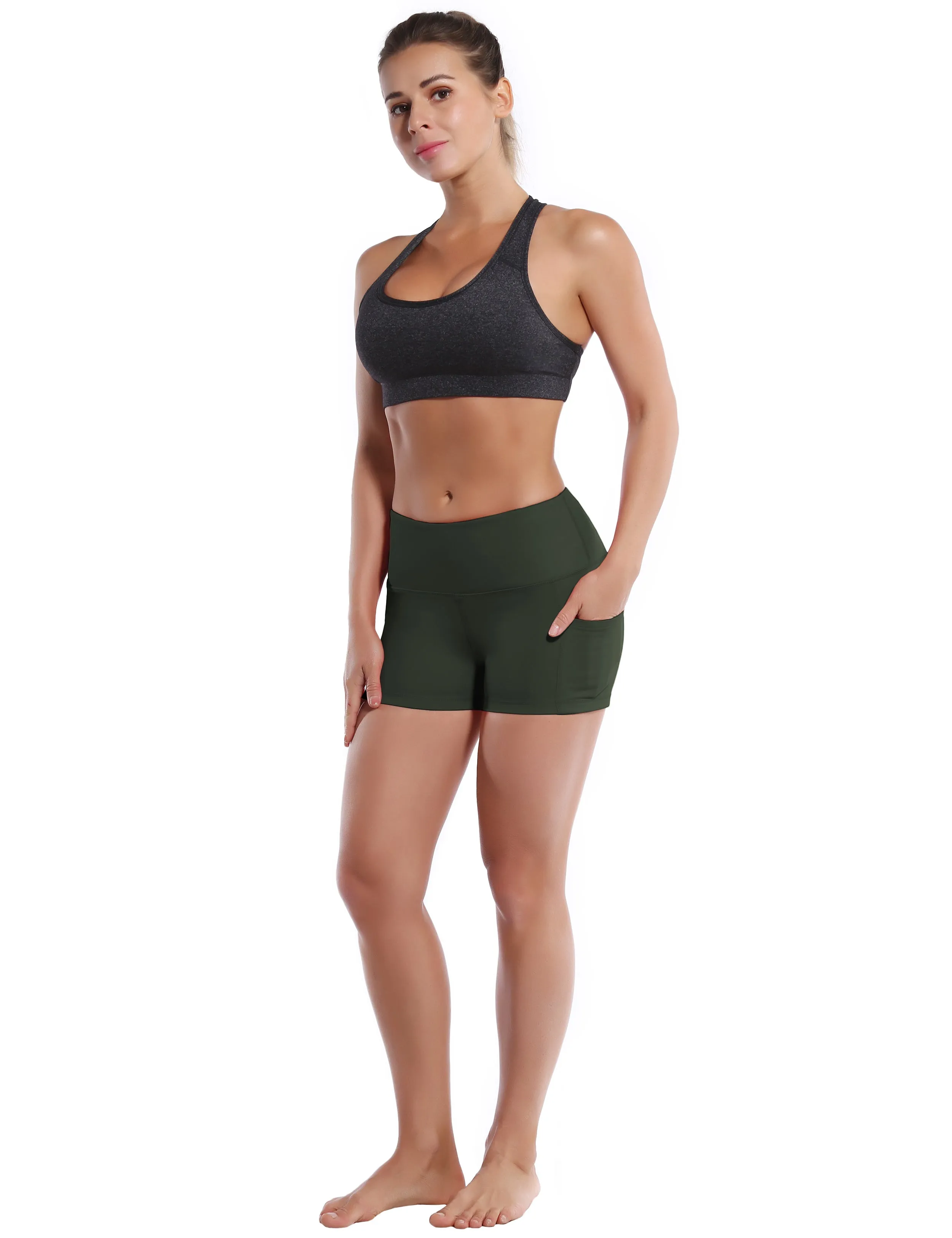 2.5" Side Pockets Golf Shorts olivegray_Golf