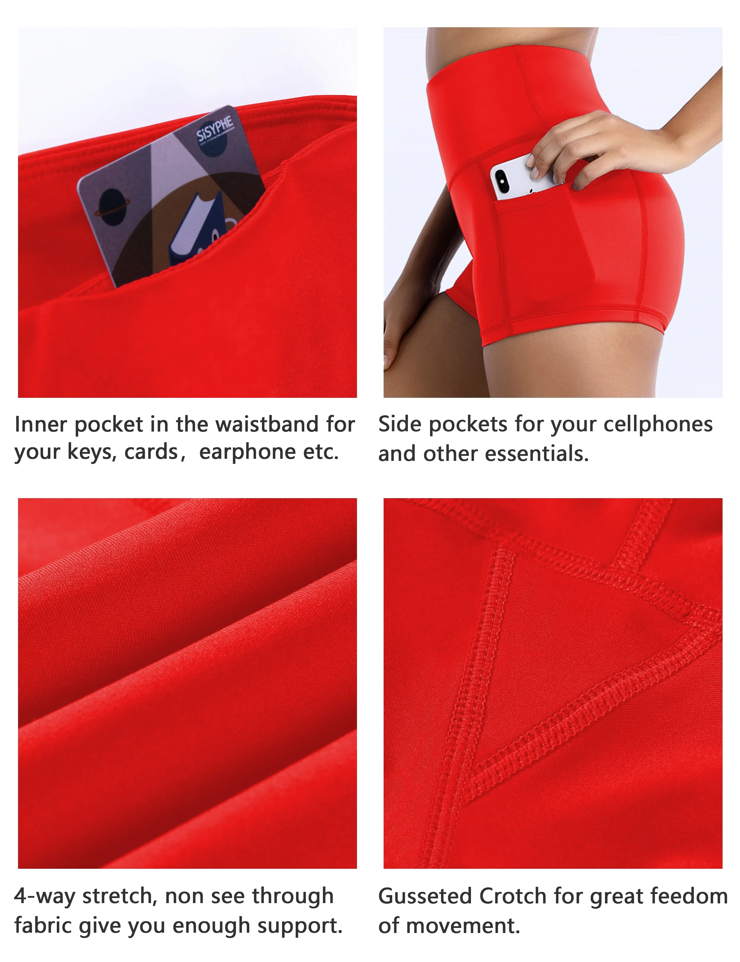 2.5" Side Pockets Golf Shorts scarlet_Golf