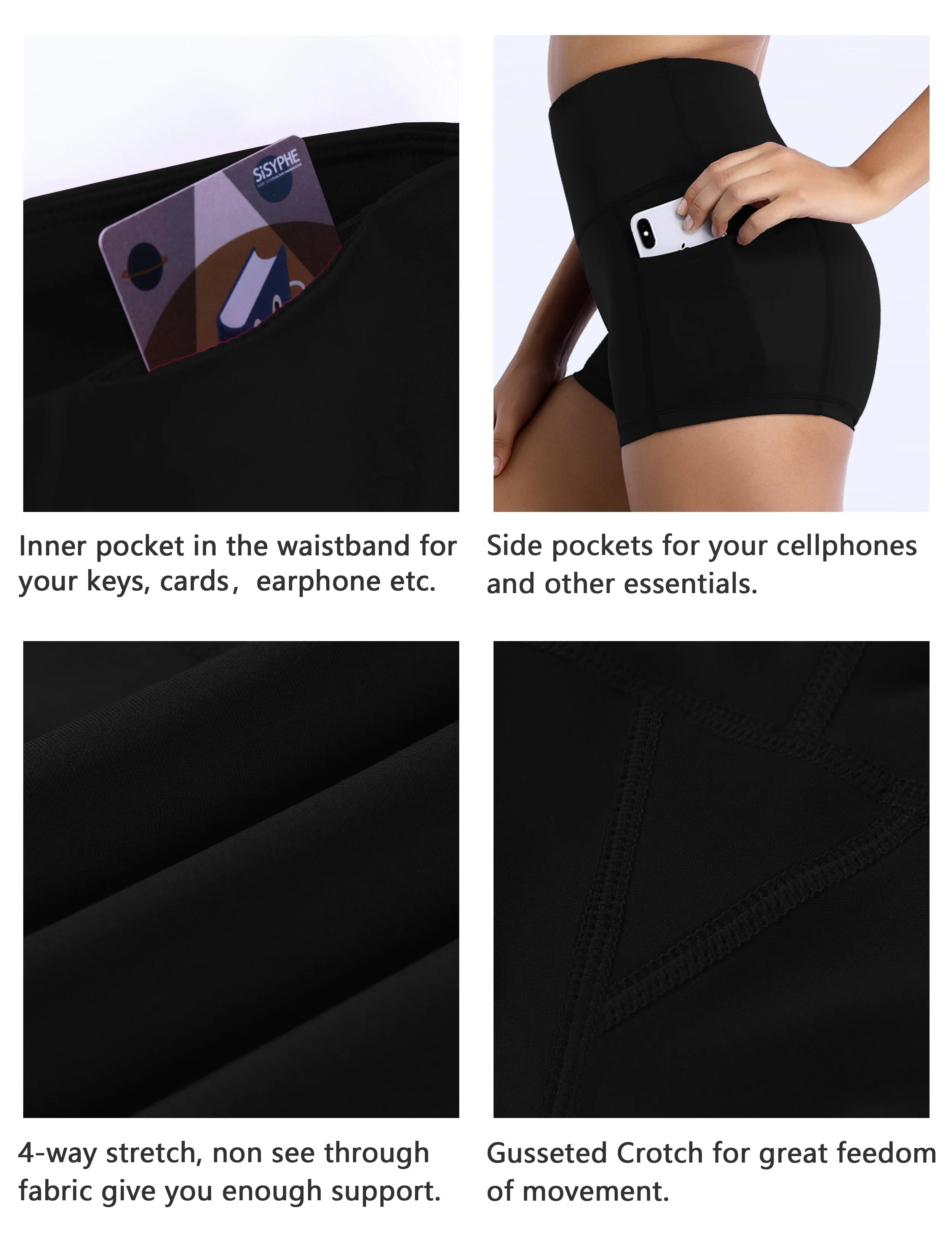 2.5" Side Pockets Gym Shorts black_Gym