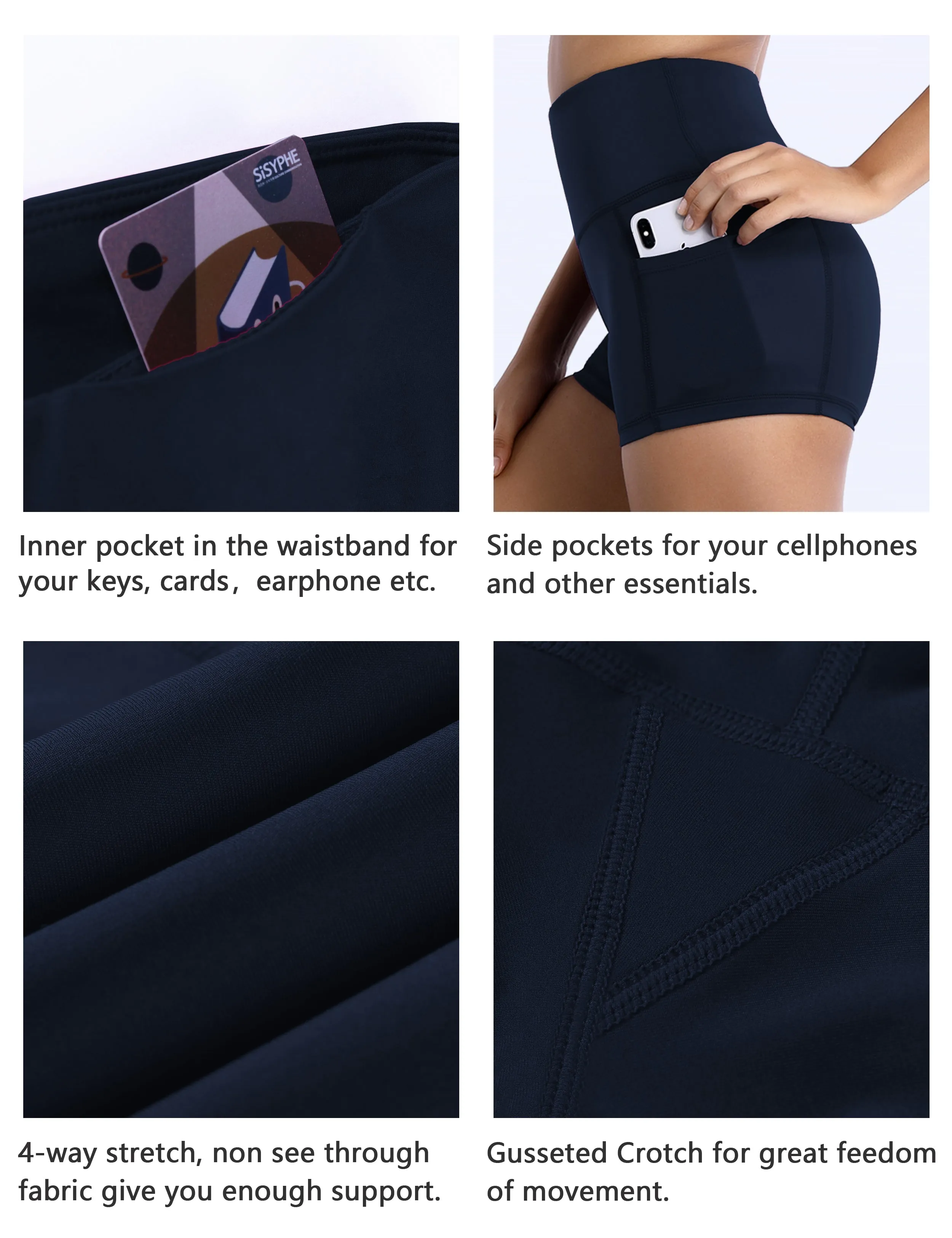 2.5" Side Pockets Jogging Shorts darknavy_Jogging