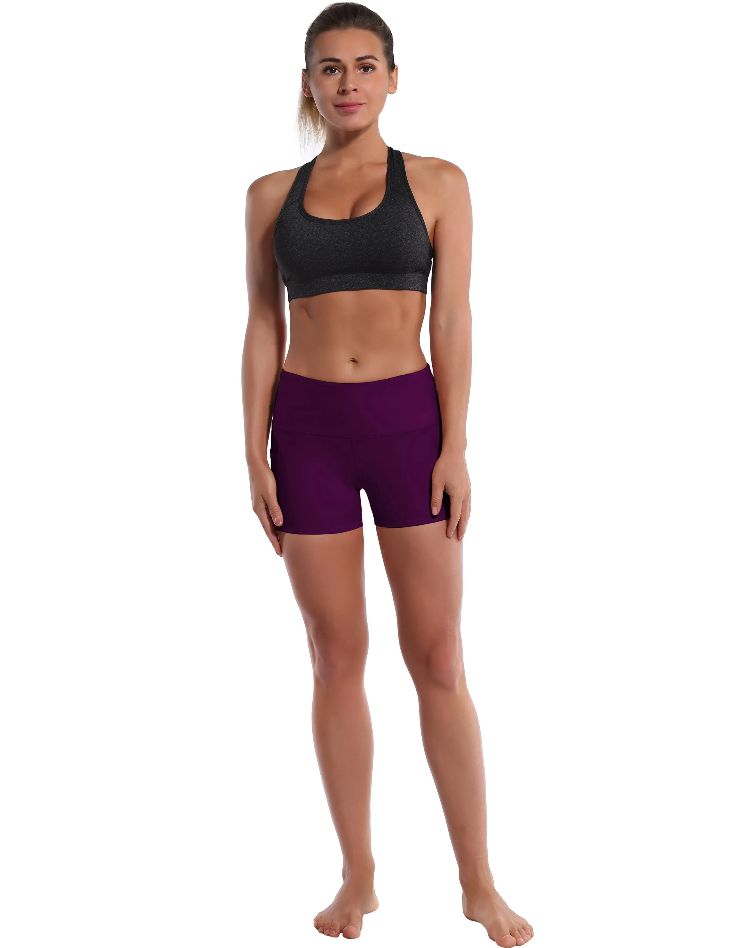 2.5" Side Pockets Pilates Shorts plum_Pilates