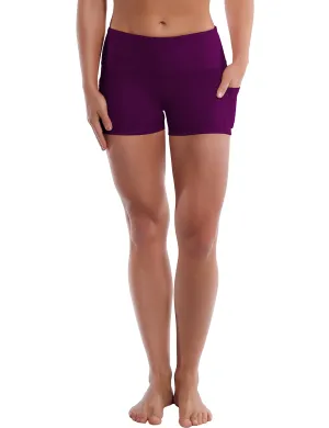 2.5" Side Pockets Pilates Shorts plum_Pilates