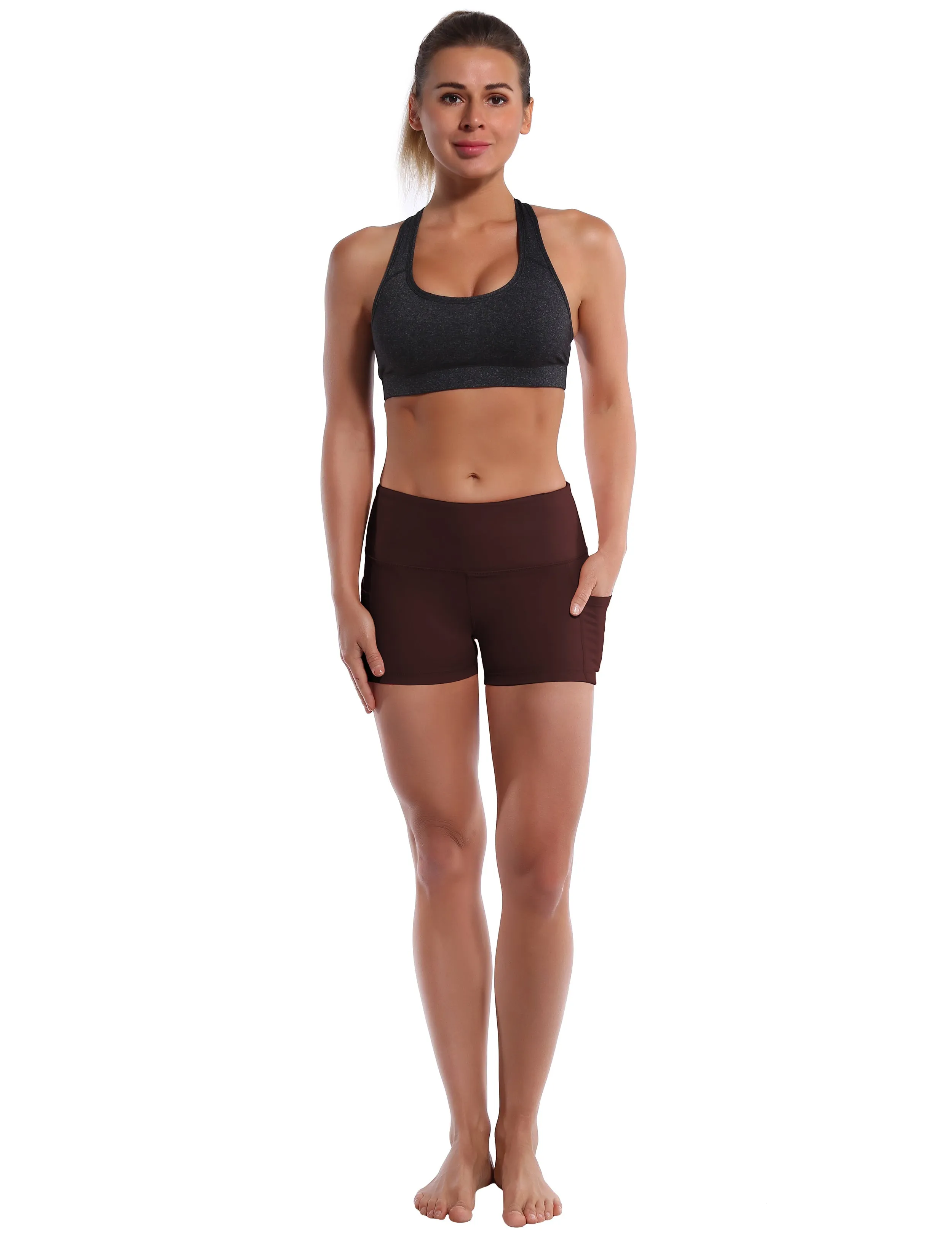 2.5" Side Pockets Plus Size Shorts mahoganymaroon_Plus Size