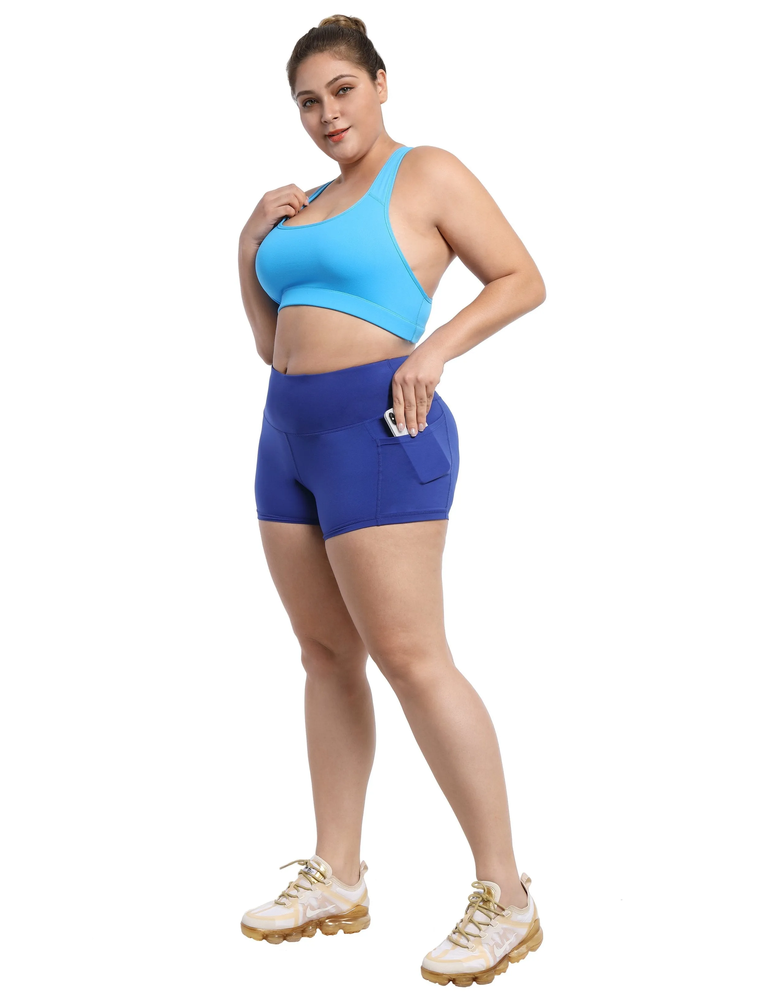 2.5" Side Pockets Plus Size Shorts navy ins_Plus Size