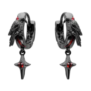 A Part Of Me Gothic Raven Bloodstain Hoop Earrings