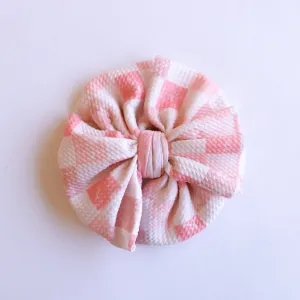 Baby Pink Checkers Bow
