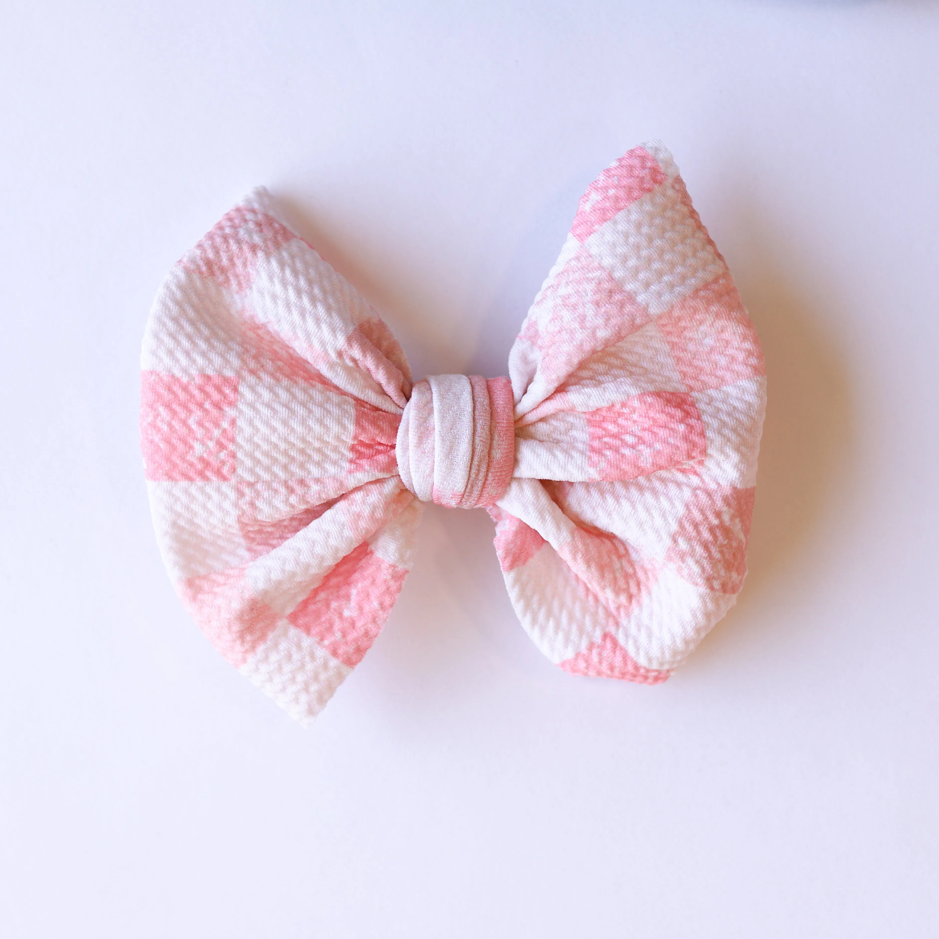 Baby Pink Checkers Bow