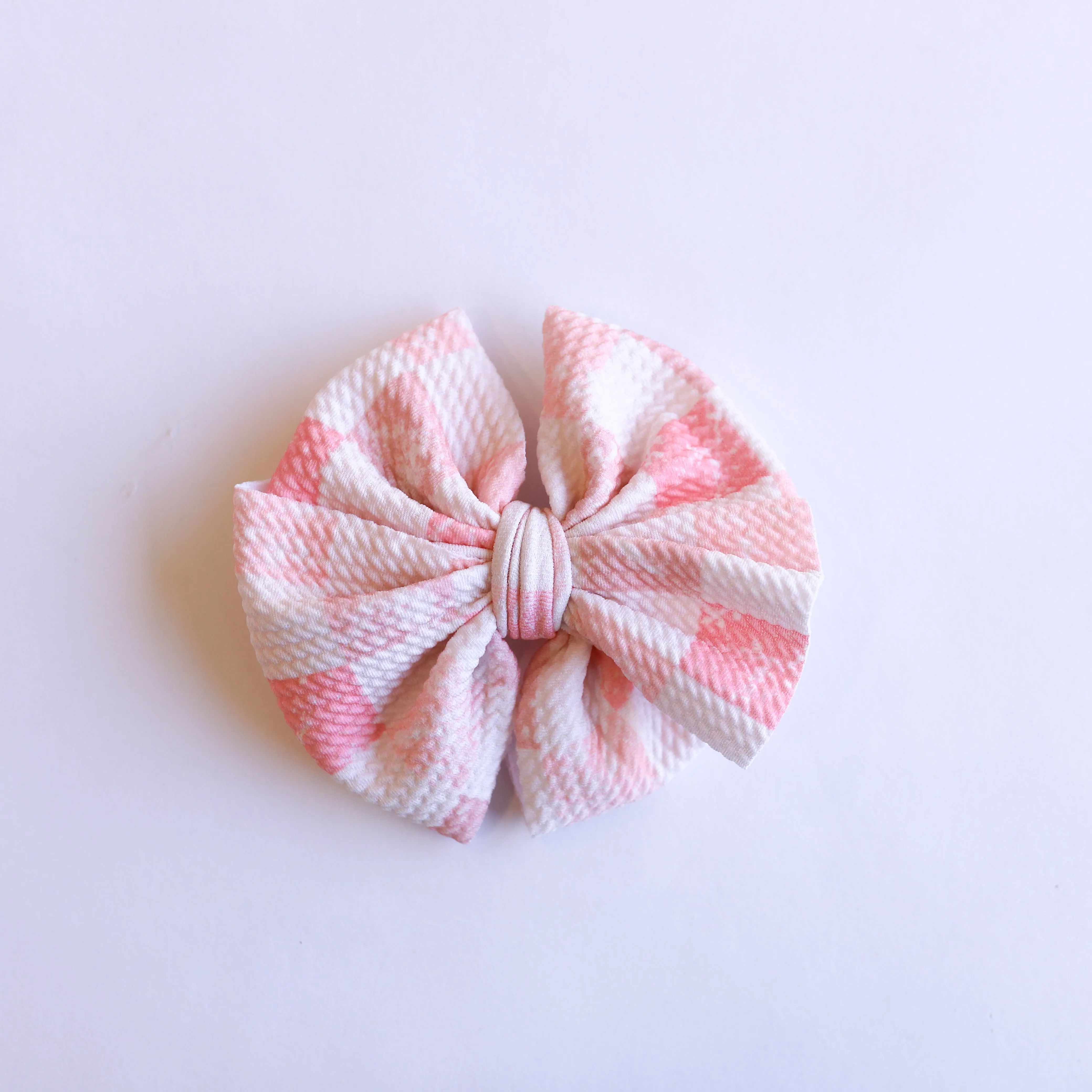 Baby Pink Checkers Bow