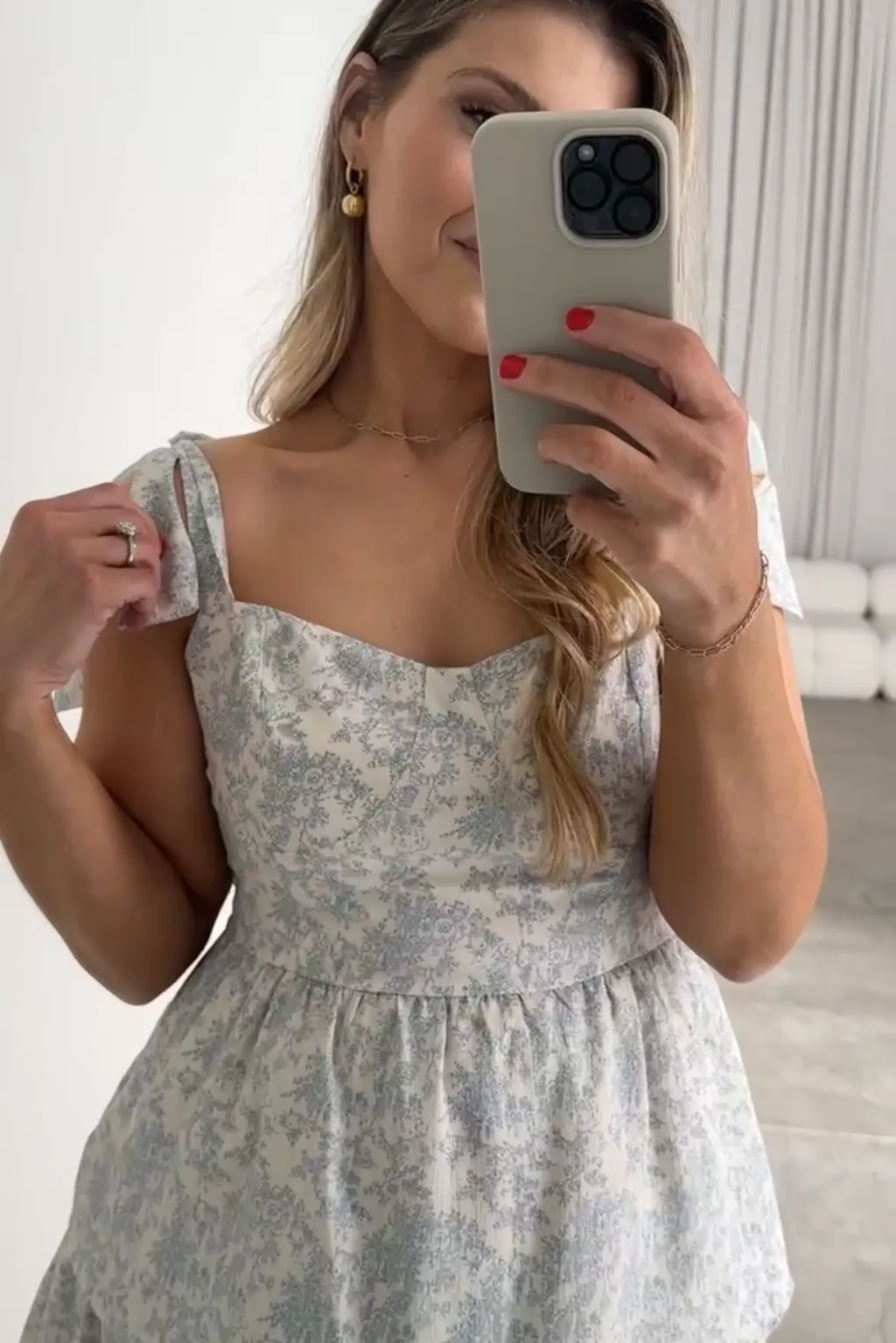 Bailey Ruffle Tiered Maxi Dress in Blue Floral