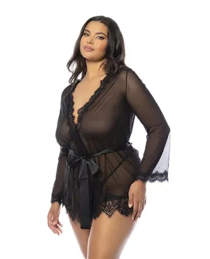 Bellevue Wrap!! Sexy Sheer Black Robe