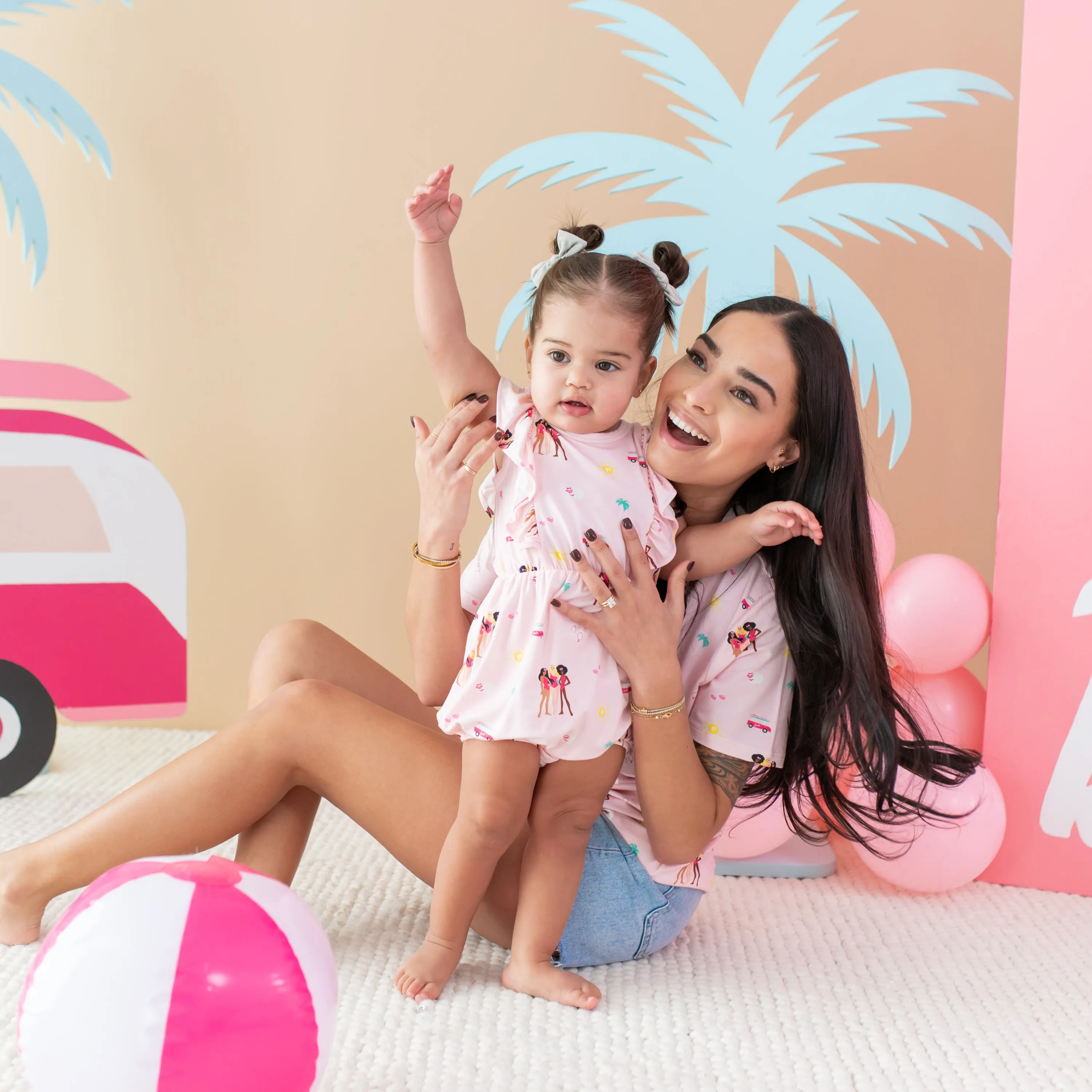 Bubble Romper in Barbie™ Beach