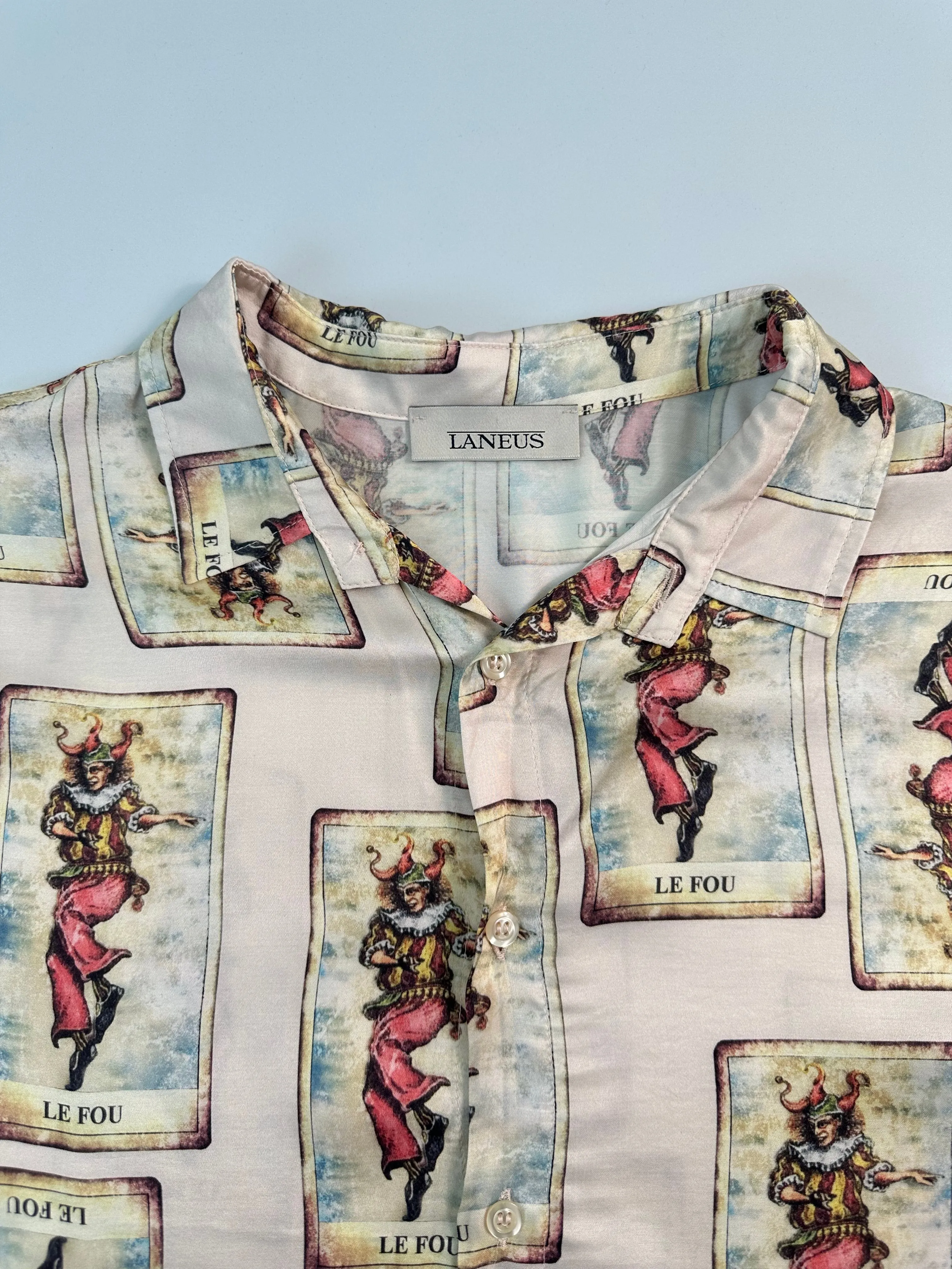 Camicia Satinata Fantasia A Contrasto
