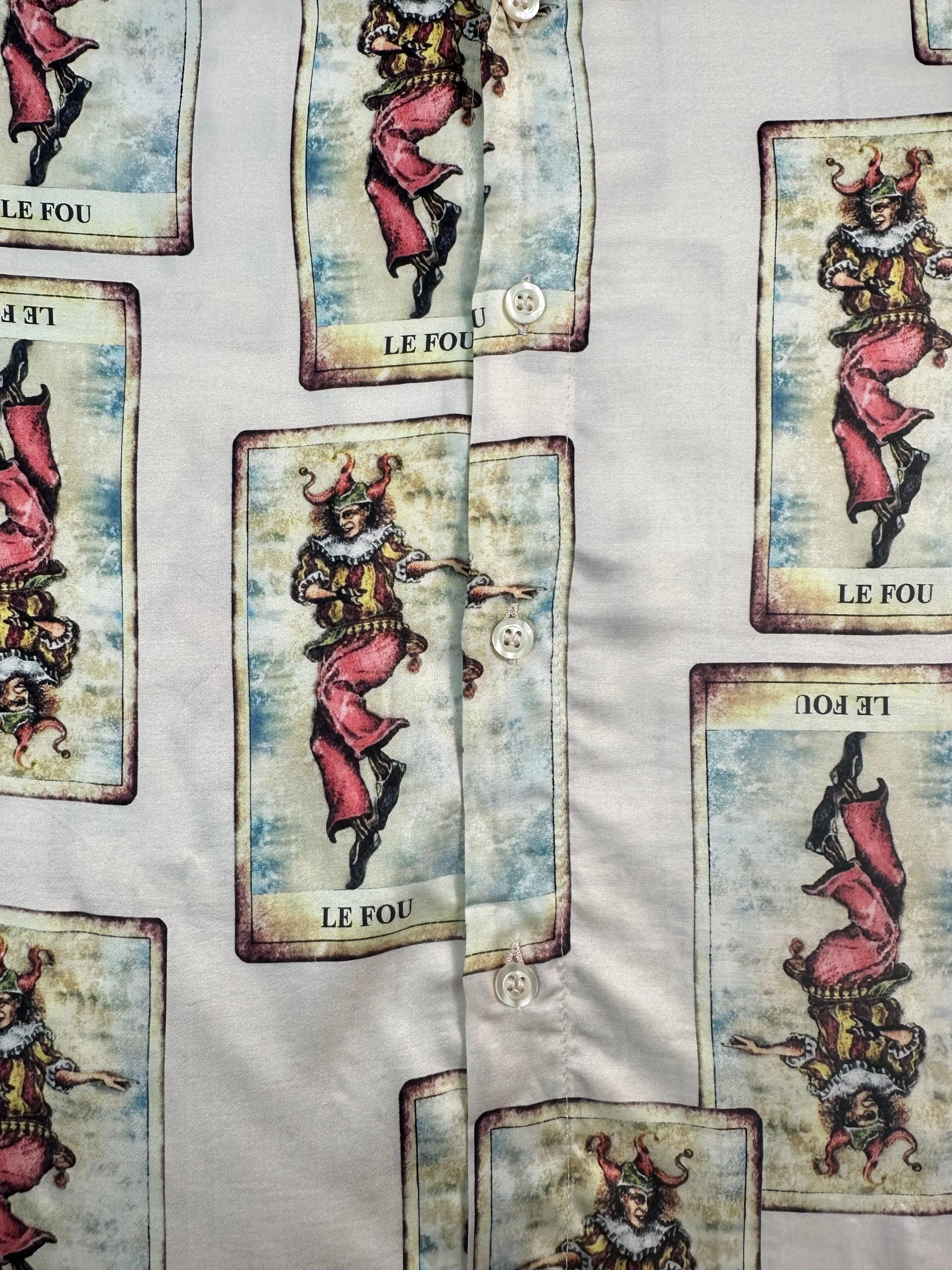 Camicia Satinata Fantasia A Contrasto