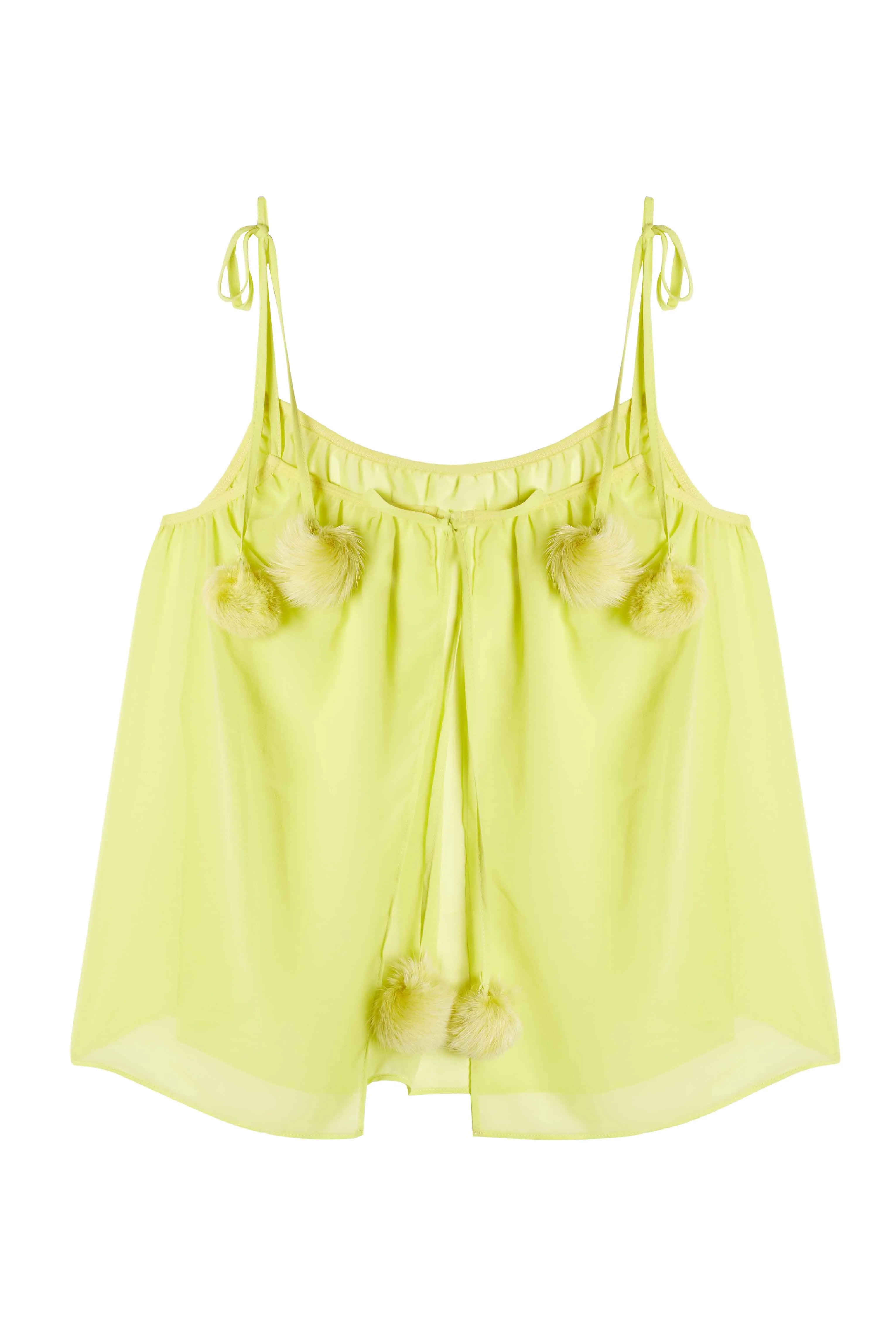 Dolores Pom Pom Chemise Chartreuse