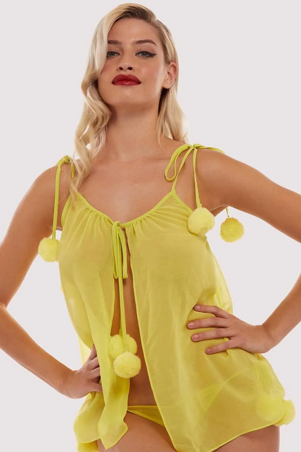Dolores Pom Pom Chemise Chartreuse