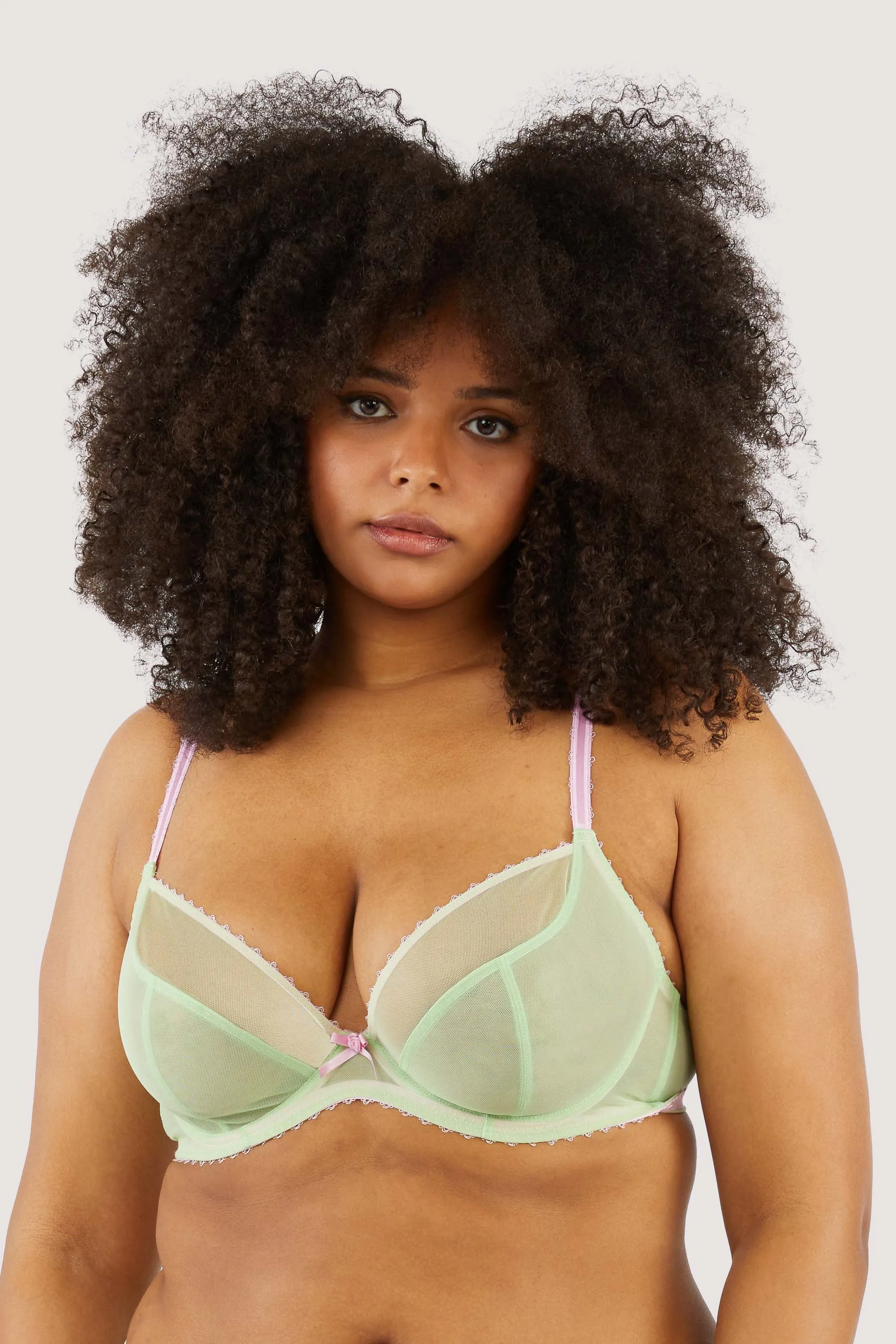 Grace Green Supportive Plunge Mesh Bra