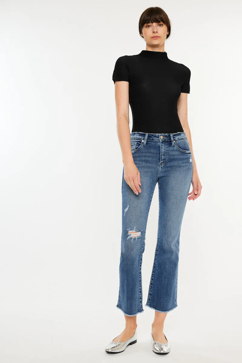 Honey Essentials High Rise Cropped Bootcut Jeans