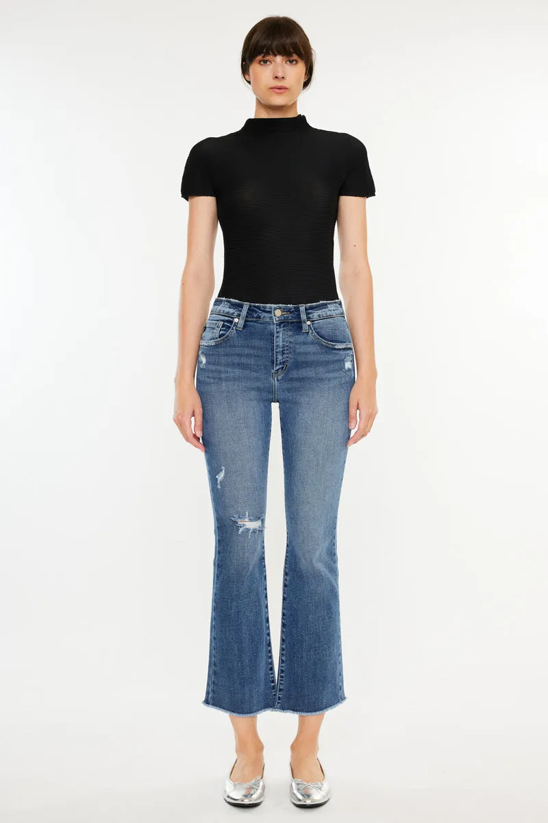 Honey Essentials High Rise Cropped Bootcut Jeans