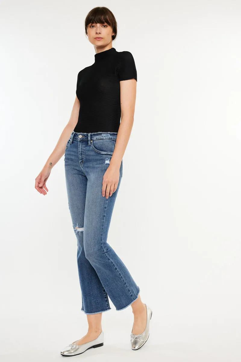 Honey Essentials High Rise Cropped Bootcut Jeans