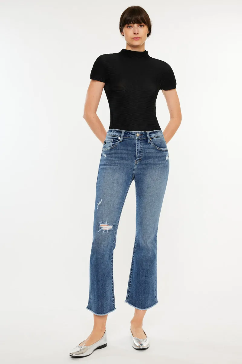Honey Essentials High Rise Cropped Bootcut Jeans