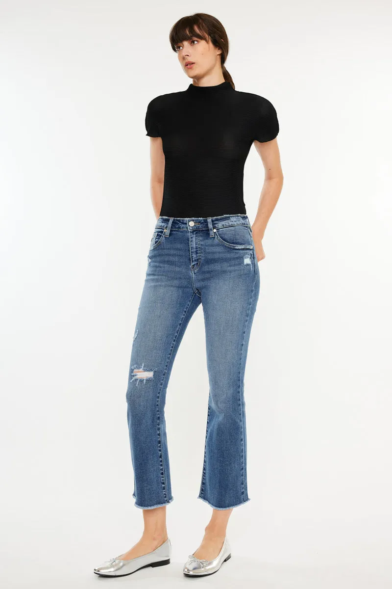 Honey Essentials High Rise Cropped Bootcut Jeans
