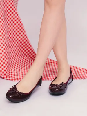 Honey Glossy Ballerina Flats