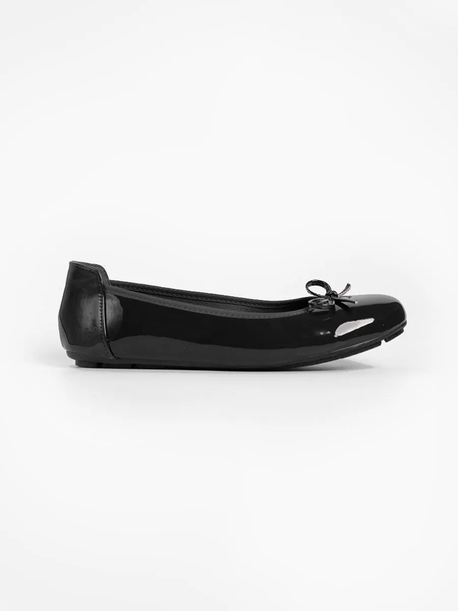Honey Glossy Ballerina Flats