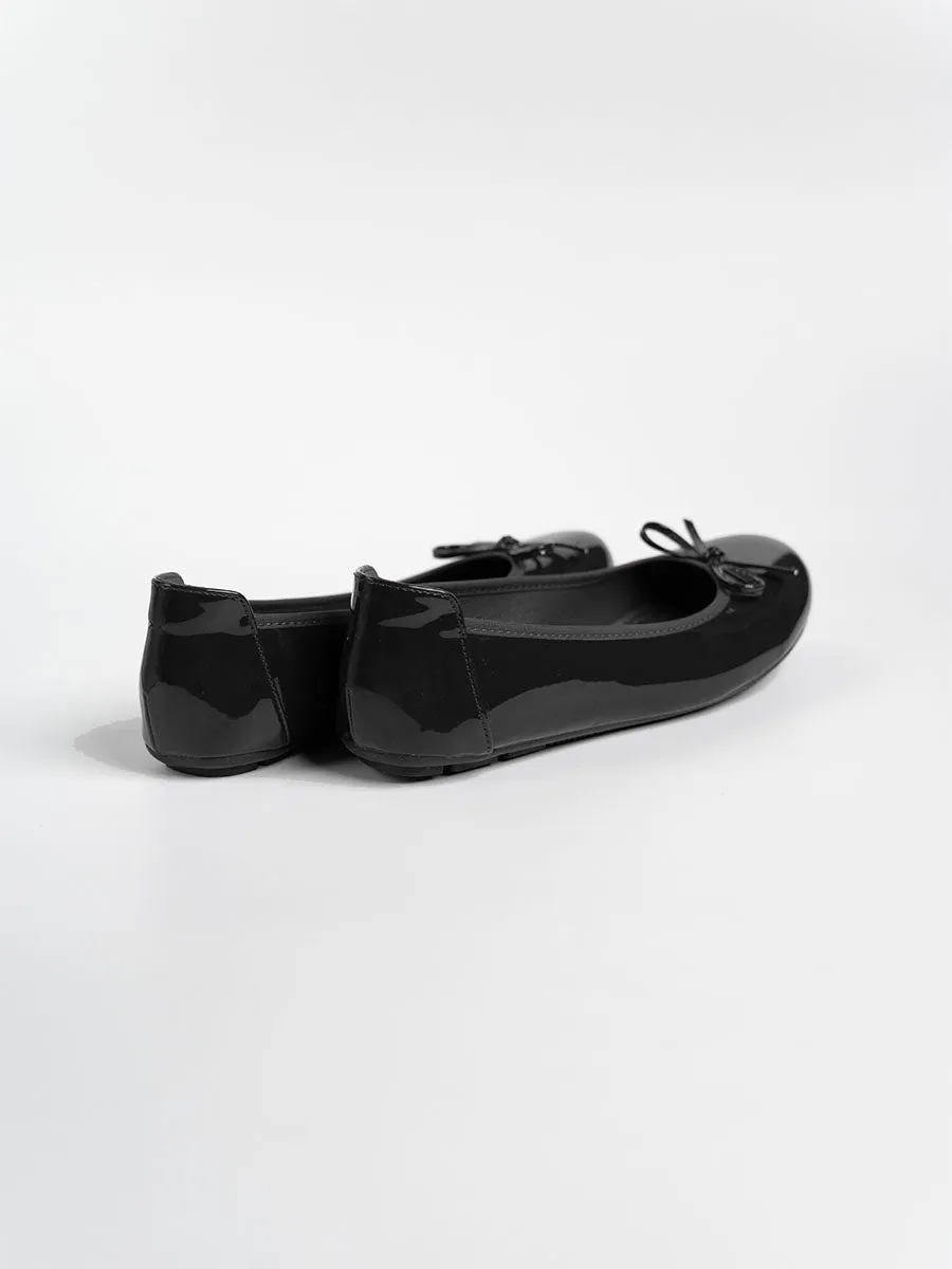 Honey Glossy Ballerina Flats