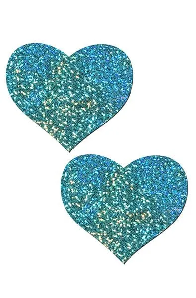 Liquid Twinkling Seafoam Heart Pasties