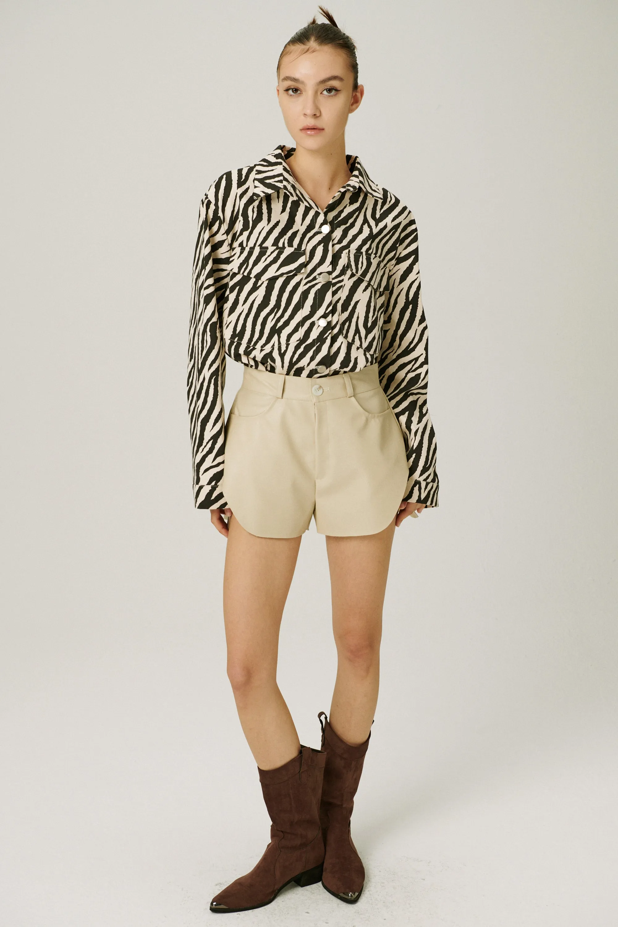 Lola Overlay Pleather Short