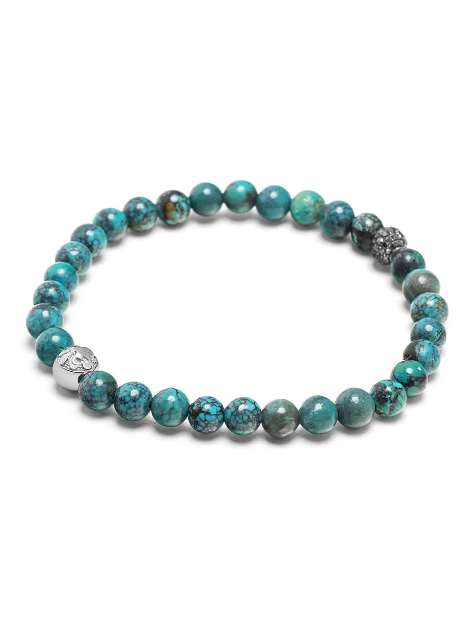 Men's Black Diamond Wristband with Bali Turquoise