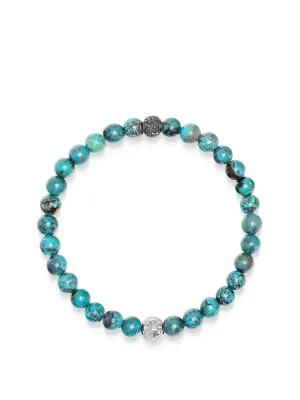 Men's Black Diamond Wristband with Bali Turquoise
