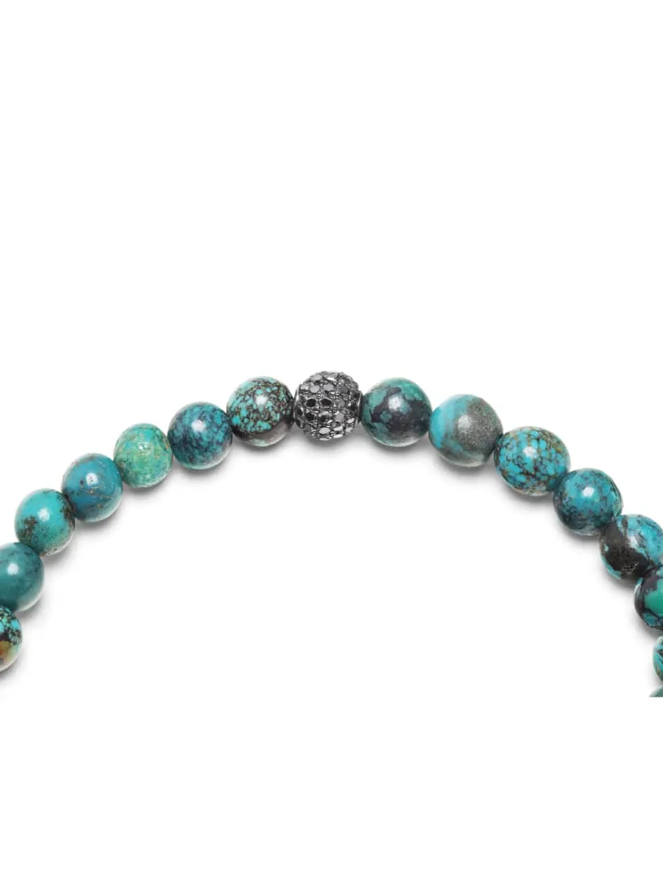 Men's Black Diamond Wristband with Bali Turquoise
