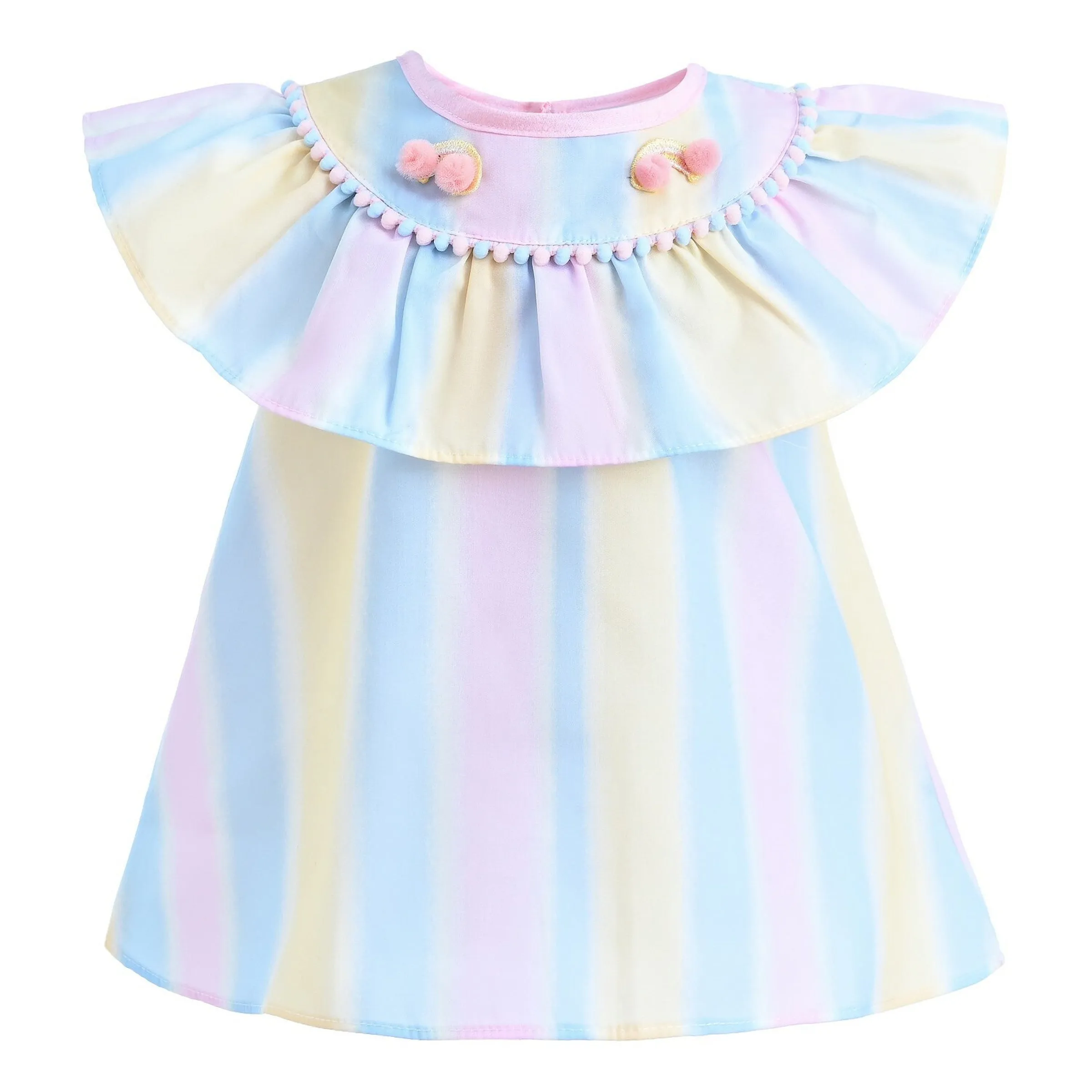 Multicolor Rainbow Striped Ruffle Outfit