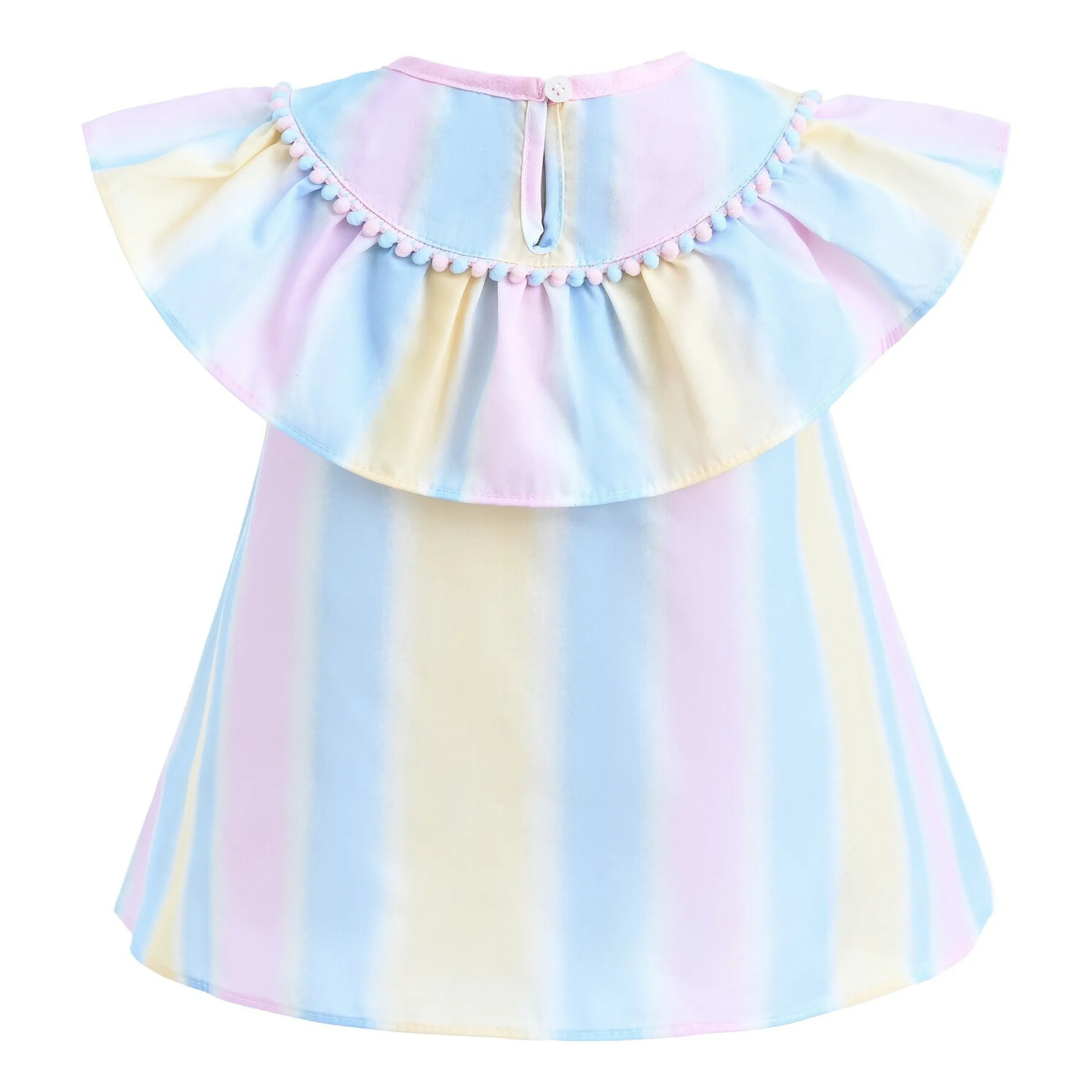 Multicolor Rainbow Striped Ruffle Outfit