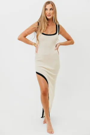 Odora Knit Dress in Cream Black