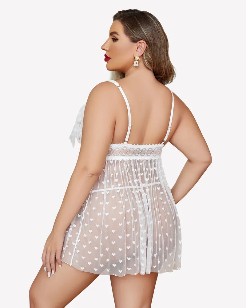 Plus Size Lace Sheer Nightie