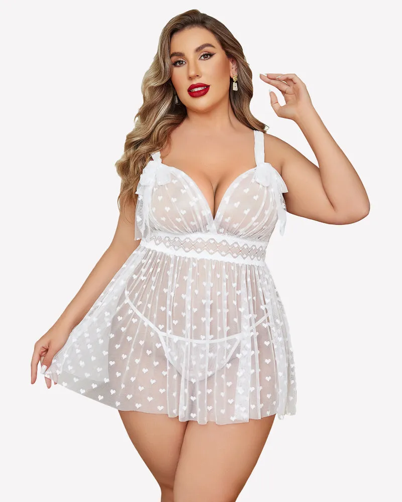 Plus Size Lace Sheer Nightie