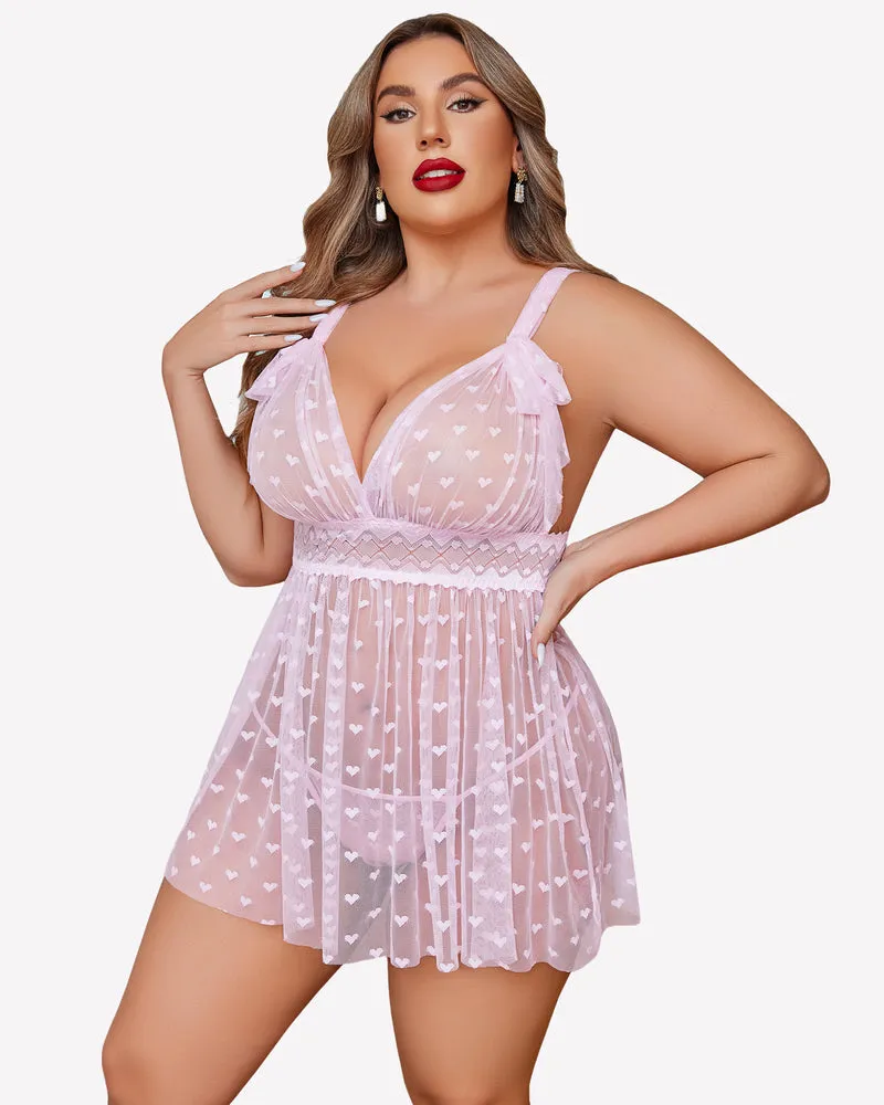 Plus Size Lace Sheer Nightie