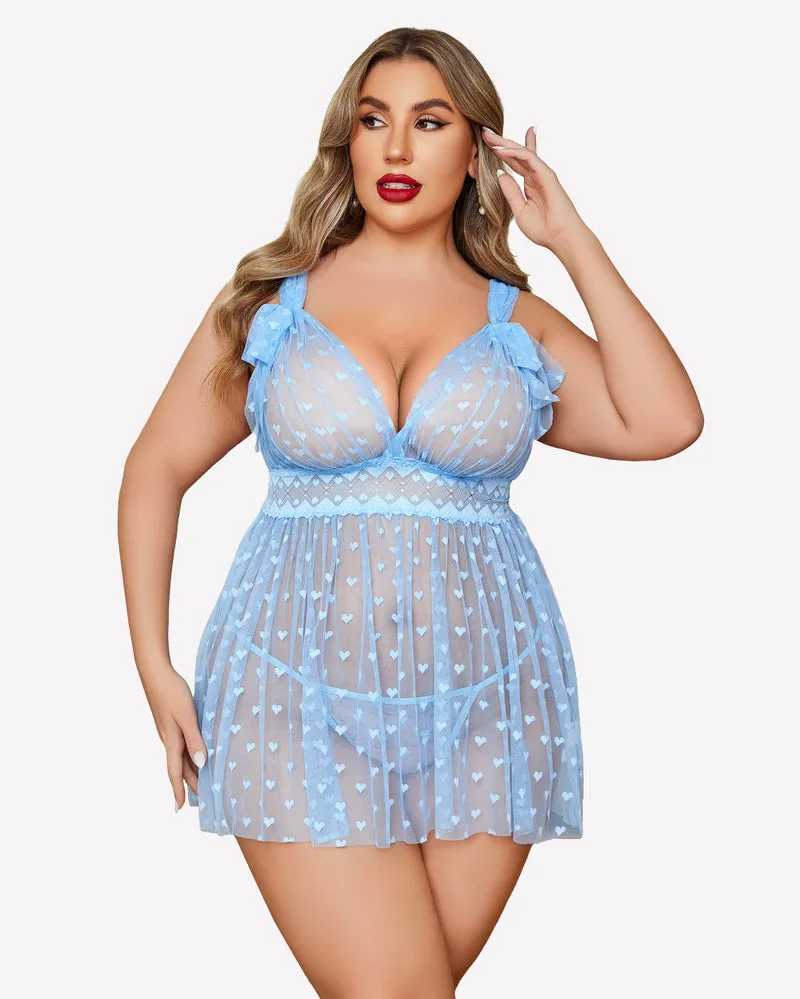 Plus Size Lace Sheer Nightie