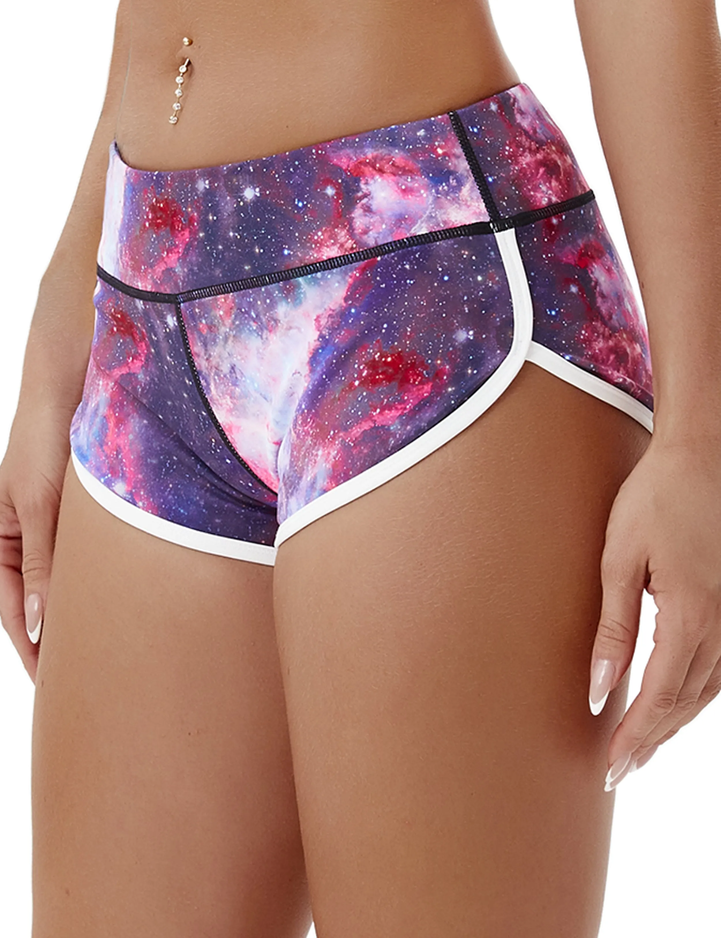 Printed Booty Biking Shorts galaxy_Biking