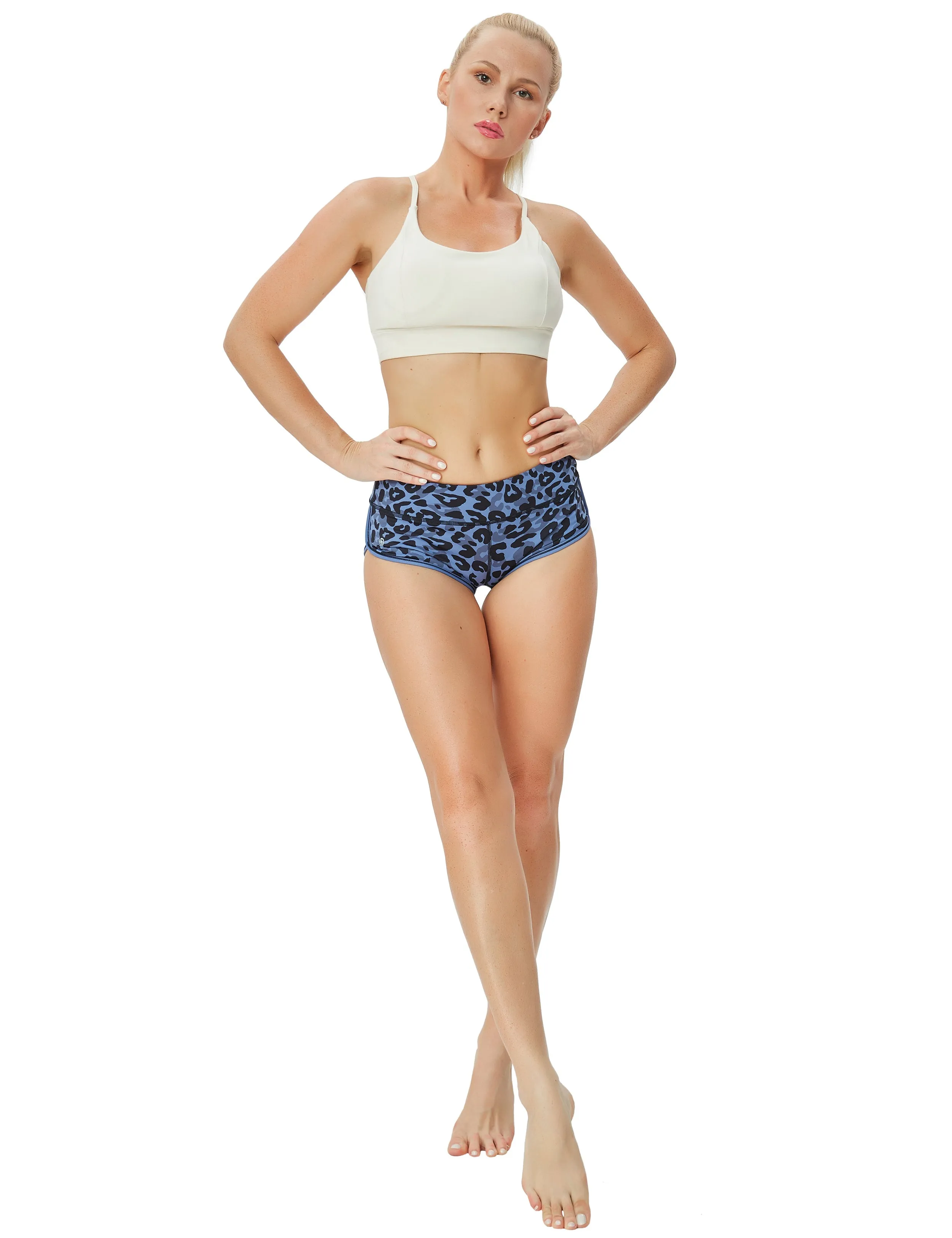Printed Booty Pilates Shorts navy_leopard_Pilates