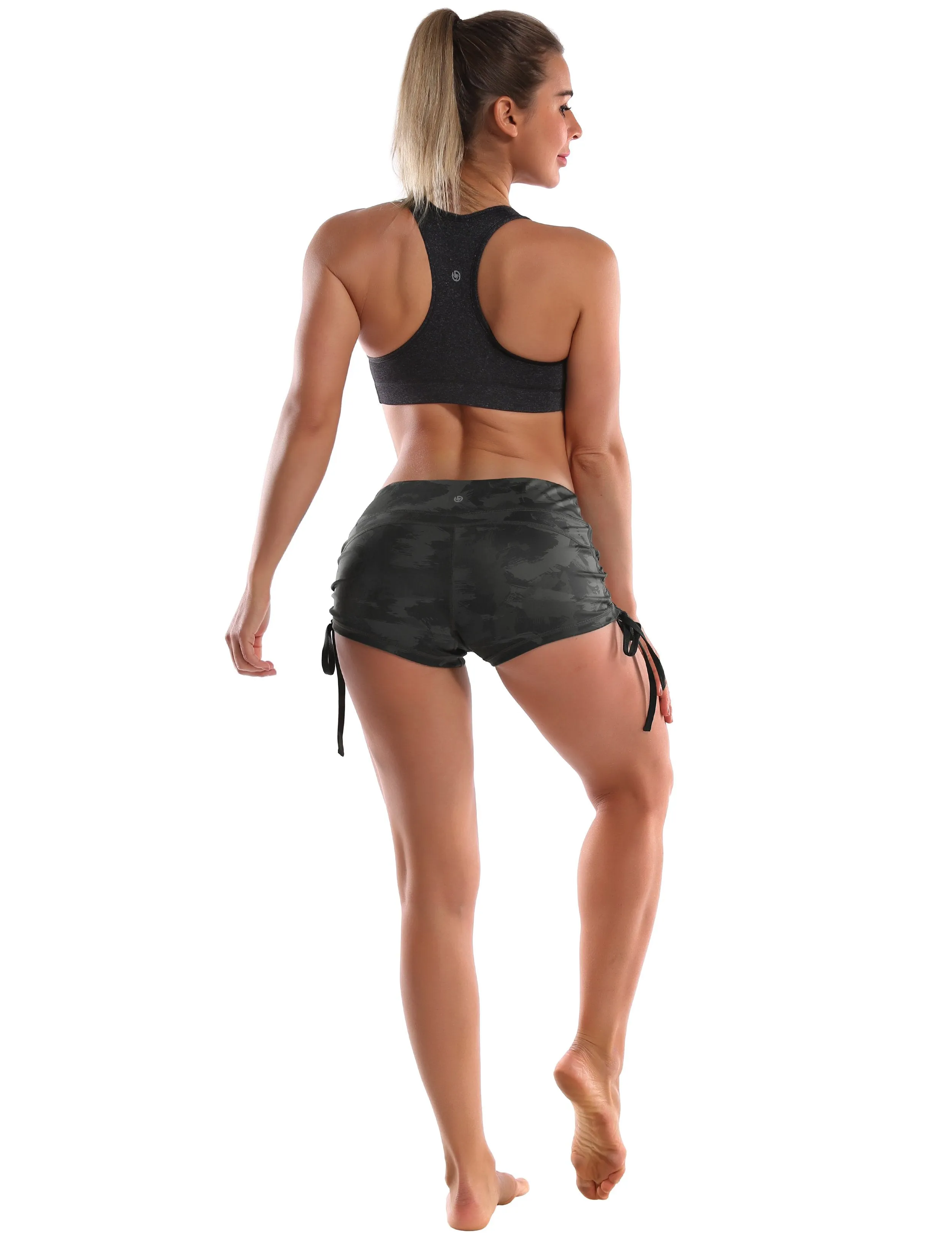 Printed Side Drawstring Hot Shorts dimgray brushcamo ins_Gym