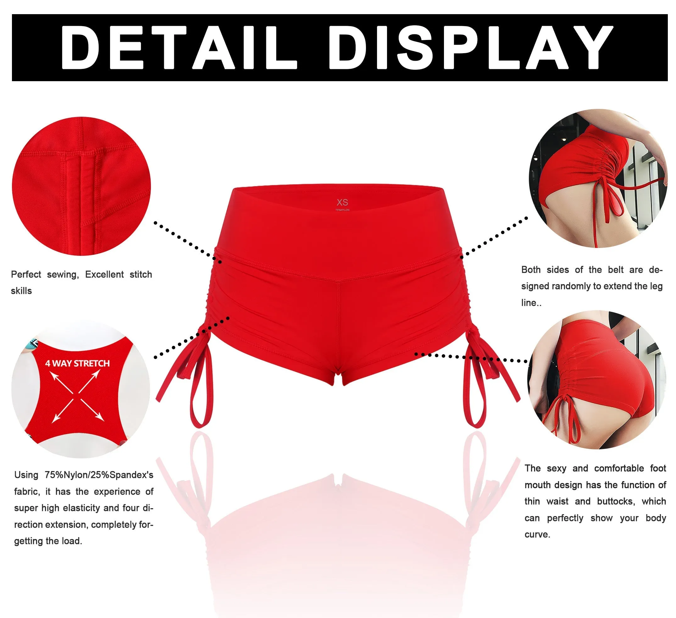 Printed Side Drawstring Hot Shorts dimgray camo_Biking