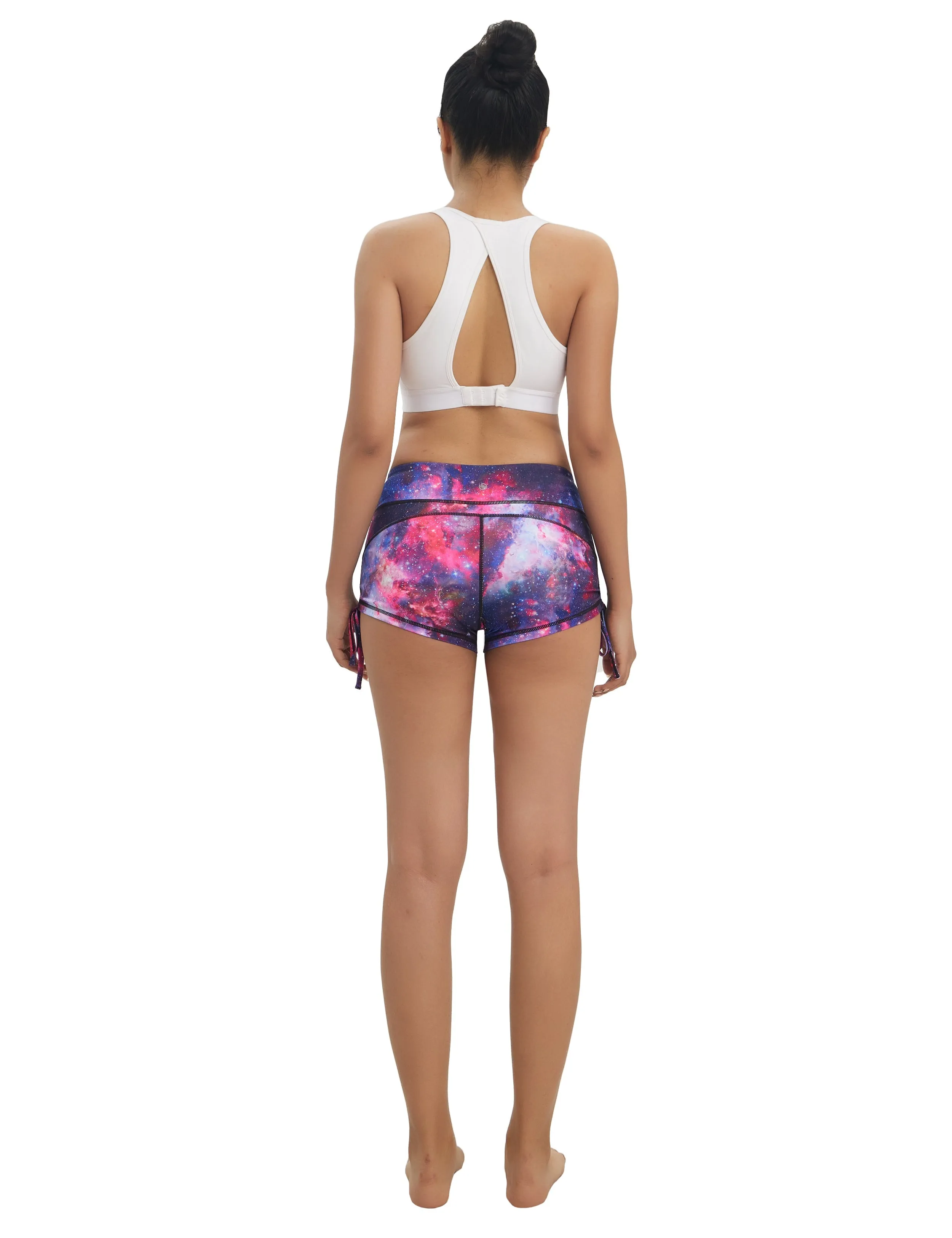 Printed Side Drawstring Hot Shorts galaxy_Gym